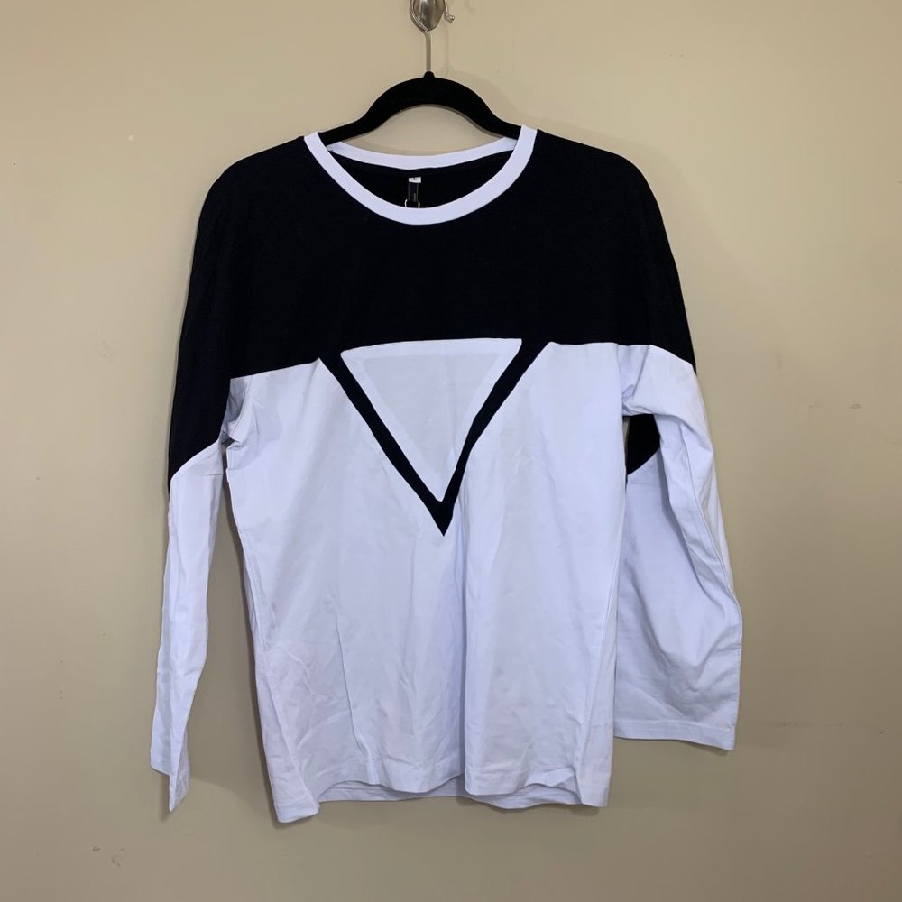 Men's Fashion Long Sleeve U-neck Casual T-Shirt Pullover Long Sleeve Size L